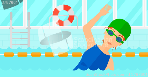 Image of Swimmer training in pool.