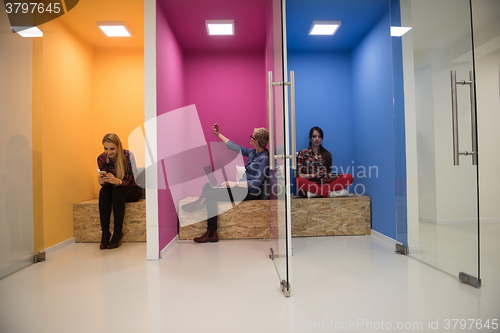 Image of group of business people in creative working  space