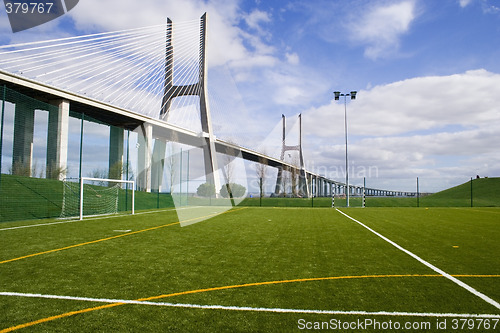 Image of Cosser field by the bridge