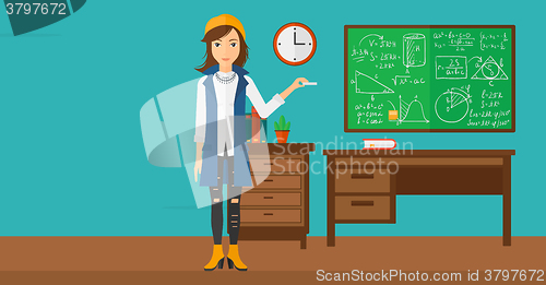 Image of Woman with chalk in hand.