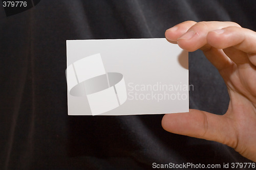 Image of White card on black