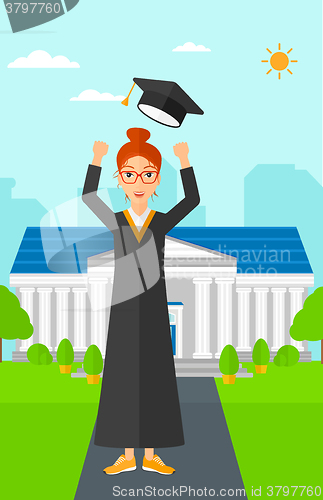 Image of Graduate throwing up his hat.