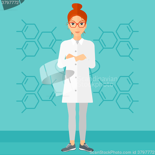 Image of Female laboratory assistant.