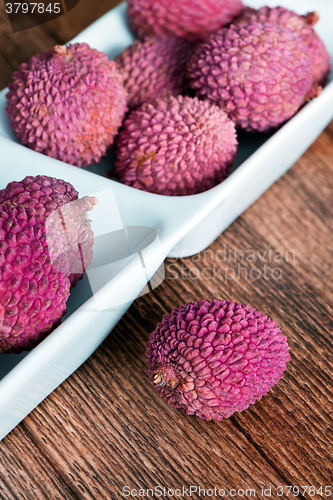 Image of Lychee fruit (litchi, liechee, or lichee)