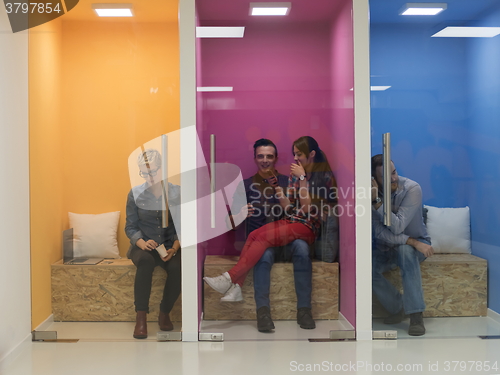 Image of group of business people in creative working  space