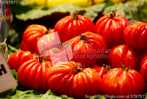 Image of Red tomatoes at the market.