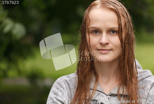 Image of Portrait of a girl after rain