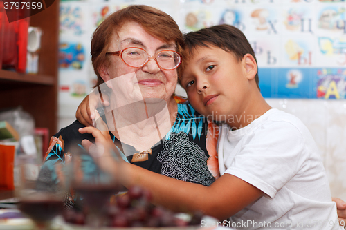 Image of Grandson and grandmother