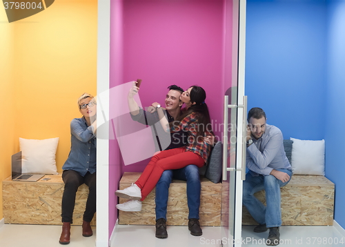 Image of group of business people in creative working  space