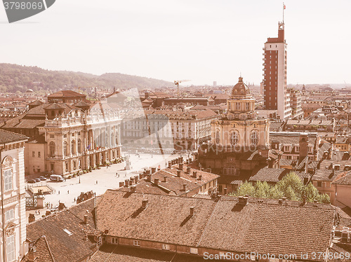 Image of Retro looking Piazza Castello Turin