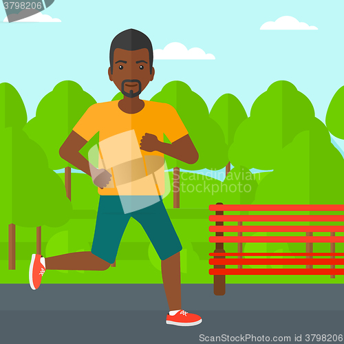 Image of Sportive man jogging.