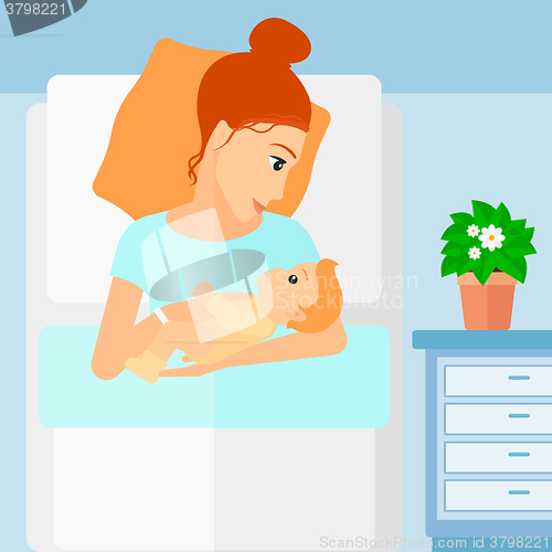 Image of Woman in maternity ward.