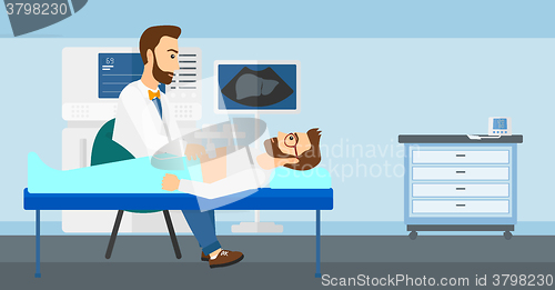 Image of Patient under ultrasound examination.