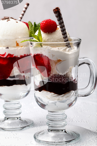 Image of Chocolate and fresh raspberry parfait