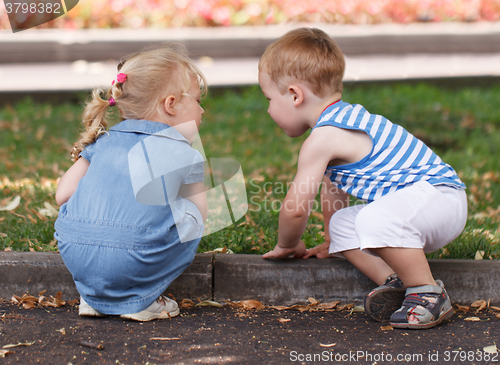 Image of Little friends boy and girl