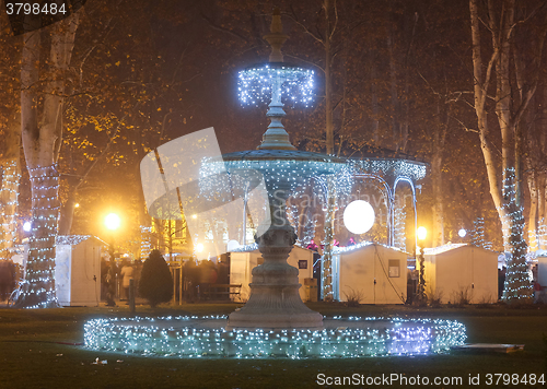 Image of Illuminated fountain in Zrinjevac