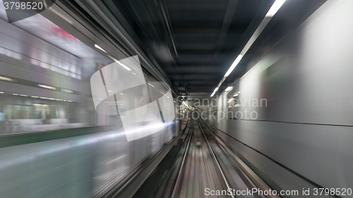 Image of Moving subway train