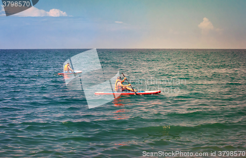 Image of A walk along the sea on small boats.