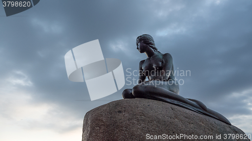 Image of Low angle view of Little Mermaid statue in Denmark