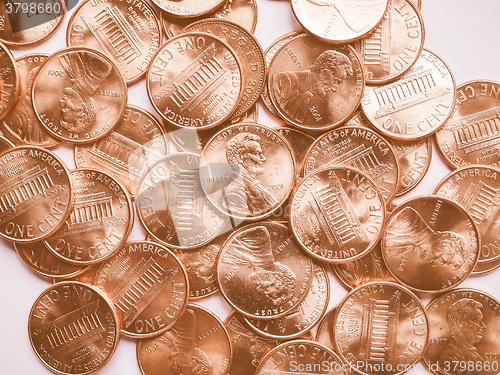 Image of  Dollar coins background vintage