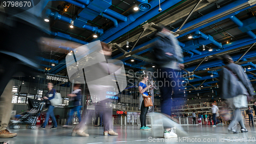 Image of People walking through the Georges Pompidou Centre