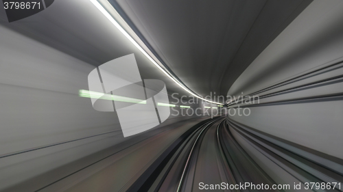 Image of Subway rails in tunnel