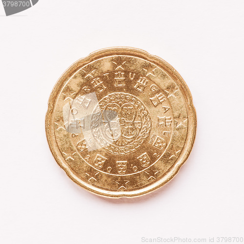 Image of  Portuguese 20 cent coin vintage