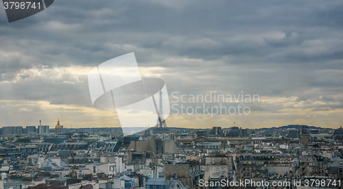 Image of Eiffel tower at horizon in France
