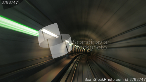 Image of Subway tunnel in motion