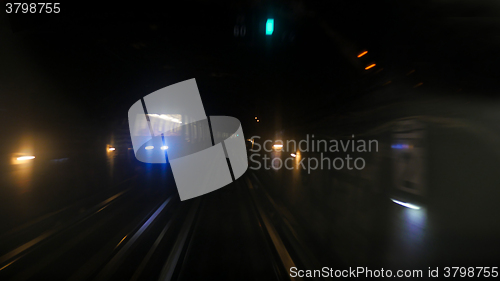 Image of Paris metro subway train action