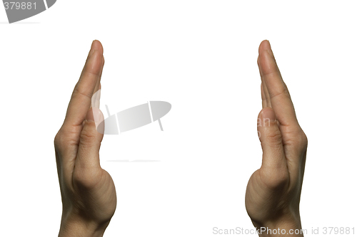 Image of Two hands facing (left hand)