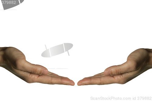 Image of Two hands touching (left hand)