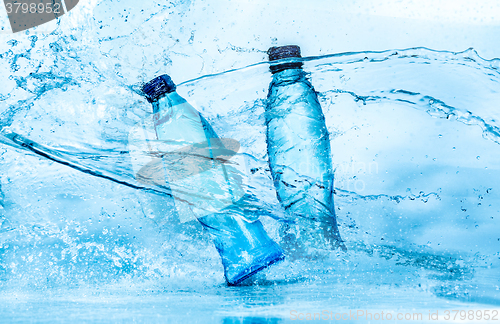 Image of Bottle of water splash