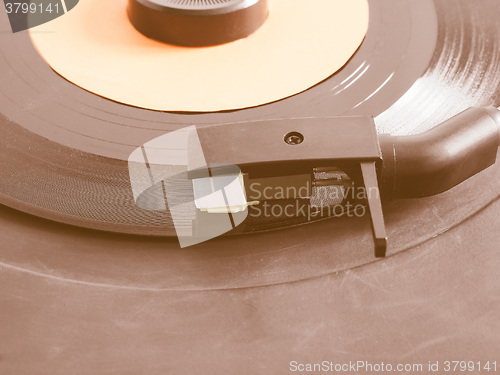 Image of  Vinyl record on turntable vintage