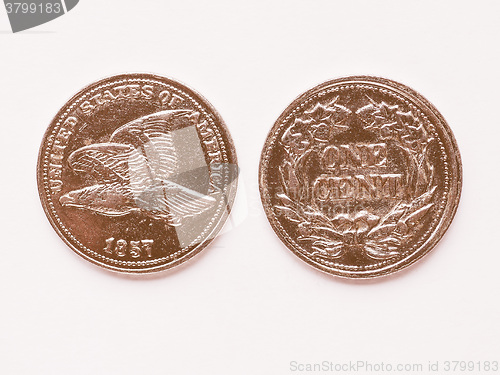 Image of  Old US 1 cent coin vintage