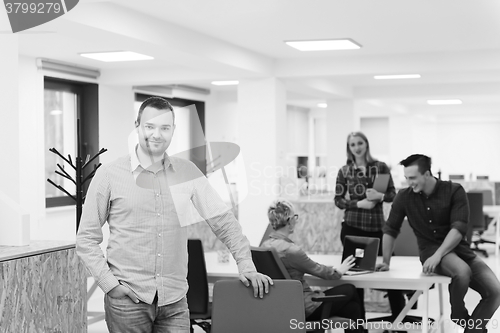 Image of young startup business man portrait at modern office