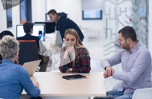 Image of startup business team on meeting at modern office