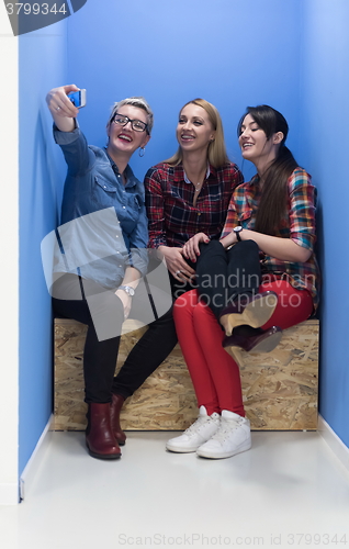 Image of group of business people in creative working  space