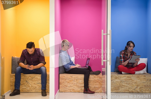 Image of group of business people in creative working  space