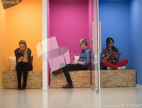 Image of group of business people in creative working  space