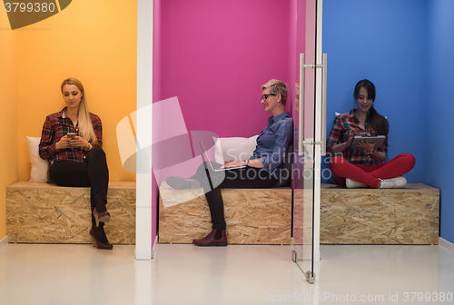 Image of group of business people in creative working  space