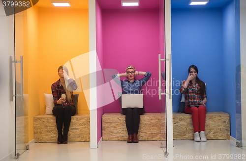 Image of group of business people in creative working  space