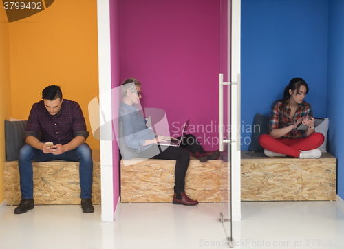 Image of group of business people in creative working  space