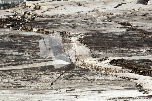 Image of Ice melting on a river bank, Iceland