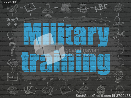 Image of Learning concept: Military Training on wall background