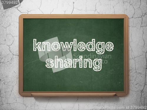 Image of Studying concept: Knowledge Sharing on chalkboard background