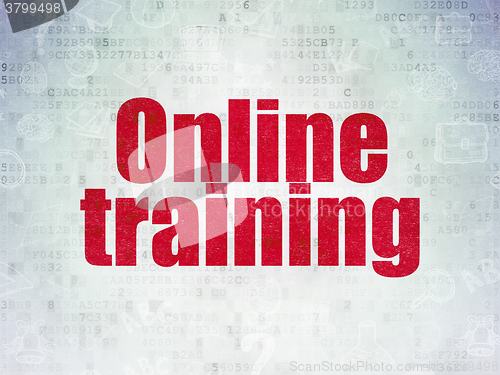 Image of Education concept: Online Training on Digital Paper background