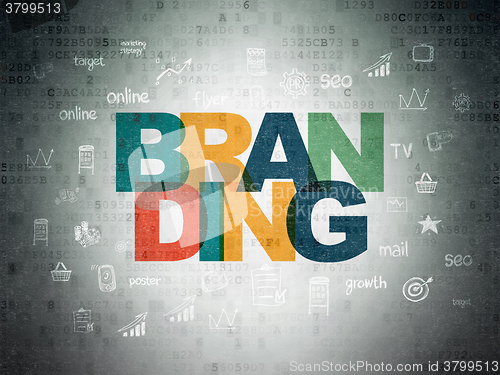 Image of Advertising concept: Branding on Digital Paper background