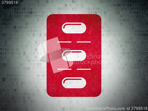 Image of Health concept: Pills Blister on Digital Paper background