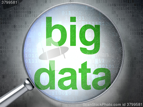 Image of Information concept: Big Data with optical glass